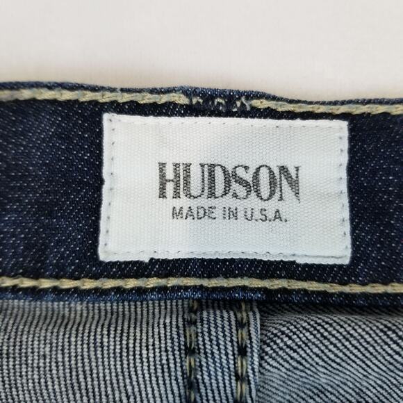 Hudson Crop Muse Skinny Jeans Size 26 w/ 5" Cuff Low Rise Stretch Blue Made USA - Picture 6 of 13